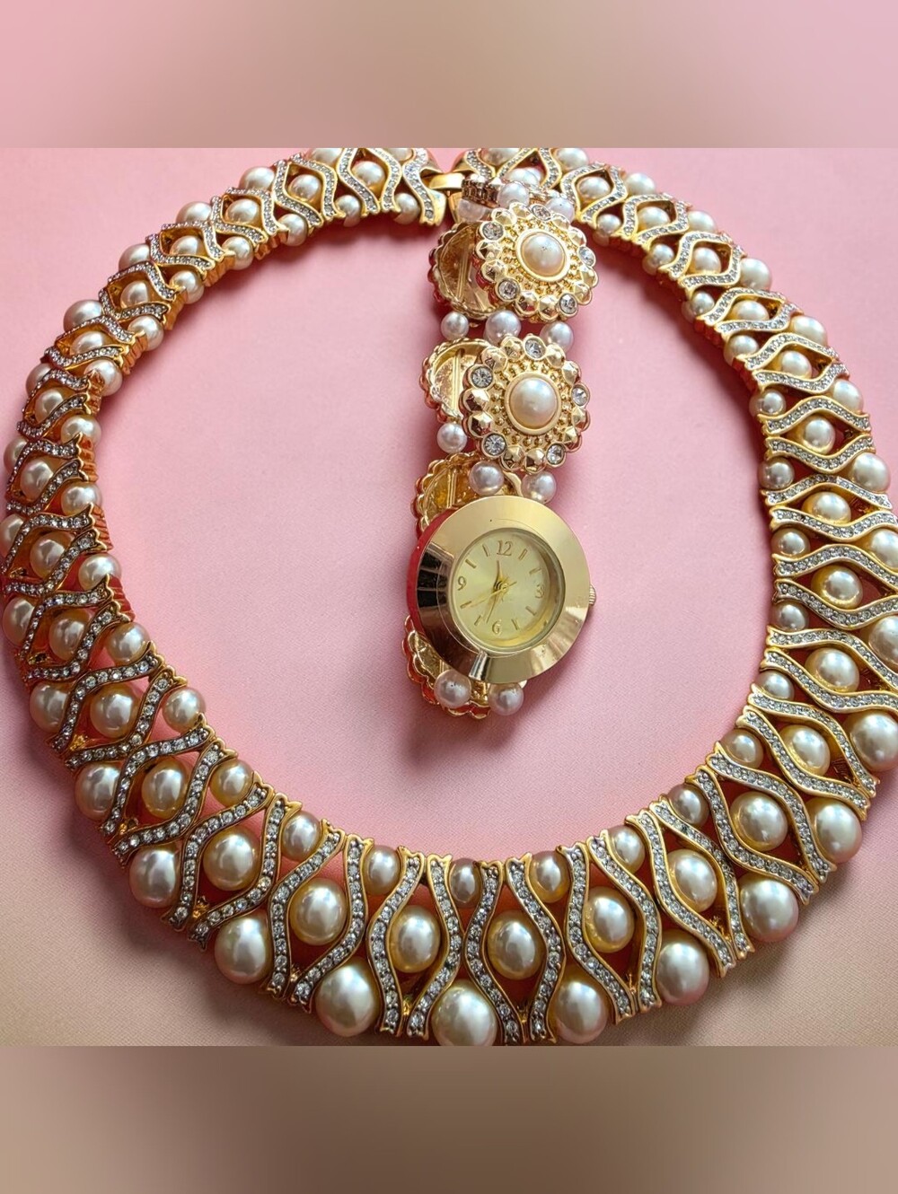 Charming Charlie watch and matching statement necklace set